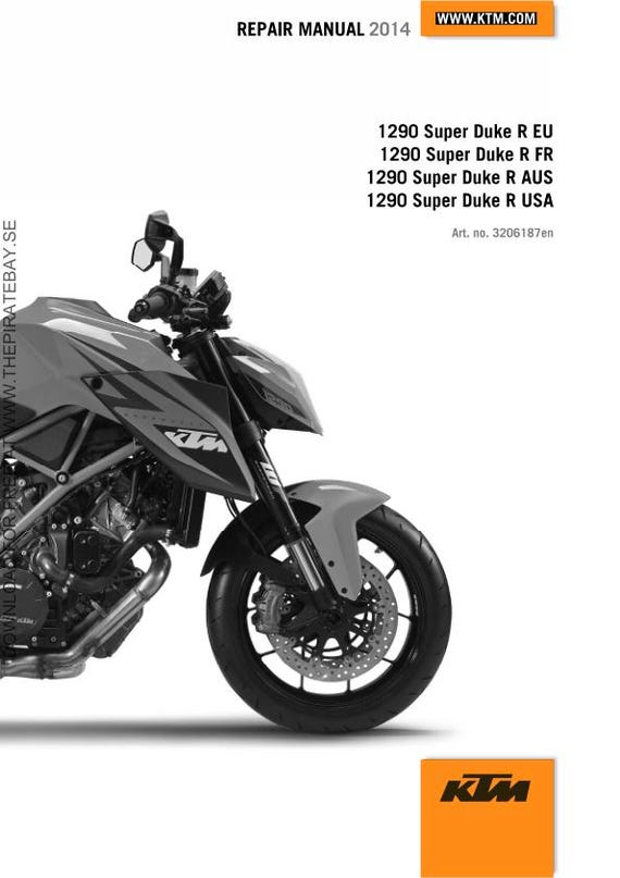 KTM 1290 Super Duke R Service Manual | 2014-2017 | Motorcycle 
