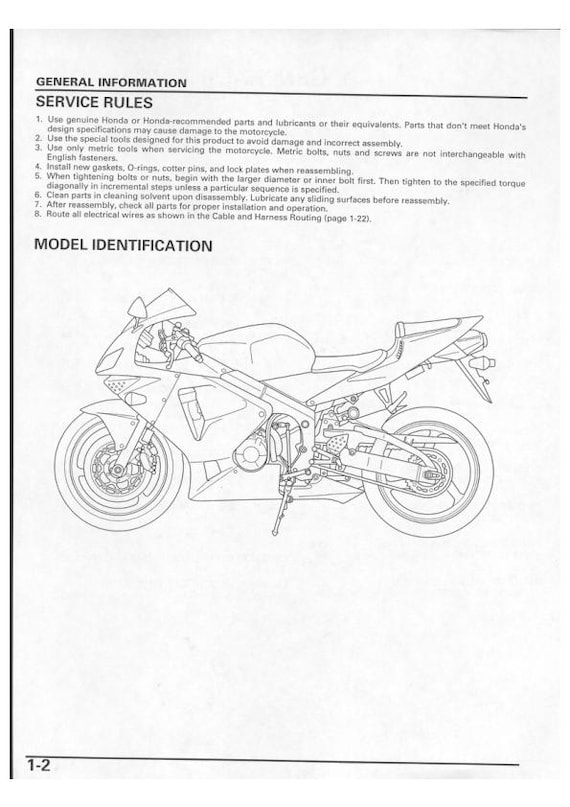 Honda CBR600RR Service Manual | 2003-2004 CBR 600 R Motorcycle