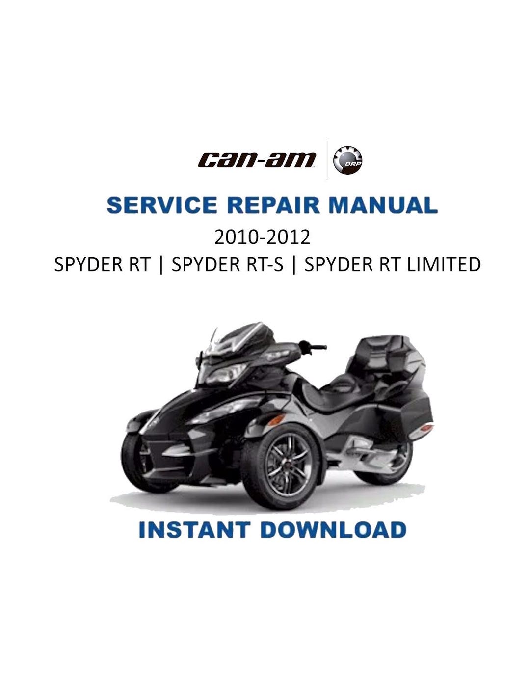 Can Am Spyder RT RTS Service Manual | 2010-2012 Canam Roadster