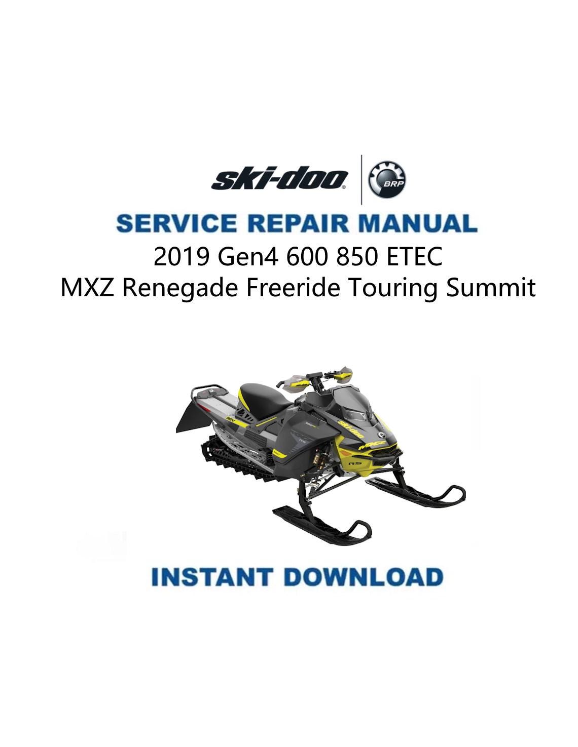 2019 Skidoo Summit Freeride MXZ Renegade 600 850 Service Manual