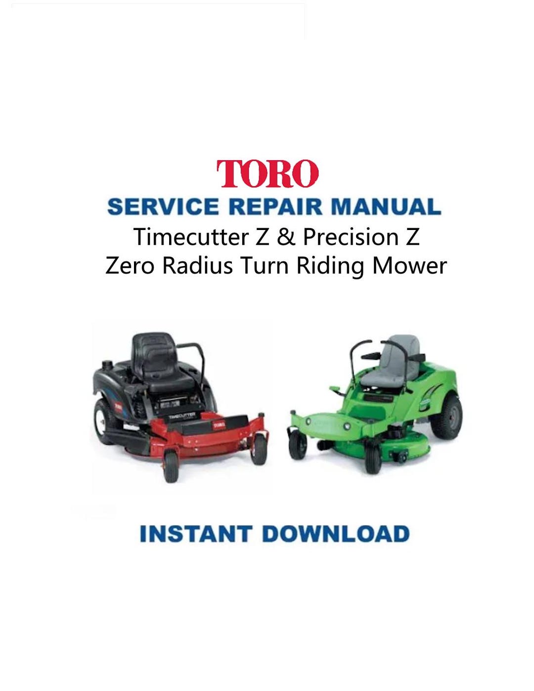 Toro Lawnboy Timecutter Z Series Precision Mower Service Manual