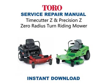 Toro Lawnboy Timecutter Z Series Precision Mower Service Manual | Repair Guide | Digital Download | PDF