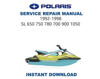 Polaris SL650 SL1050 Service Manual | 1992-1998 | SL700 SL750 SL780 SL900 | PWC Repair Guide | Instant Digital Download | PDF