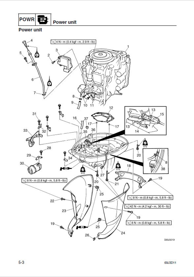 Yamaha F40 Outboard Service Manual Etsy