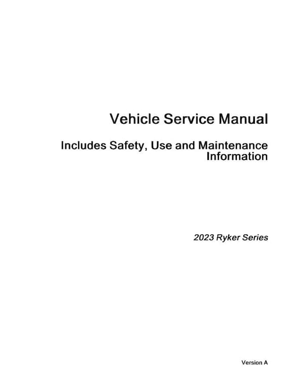 Can Am Ryker Series Service Manual | 2023-2025 Motorcycle Repair