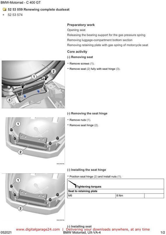 BMW C400 GT K08 Service Manual | 2019-2024 Motorcycle Repair Guide
