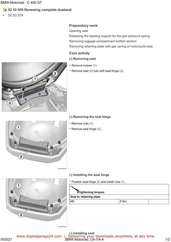 BMW C400 GT K08 Service Manual | 2019-2024 Motorcycle Repair Guide