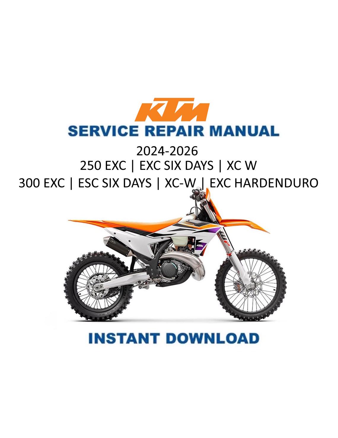 KTM 250 300 EXC Service Manual | 2024-2026 Repair Guide | Instant
