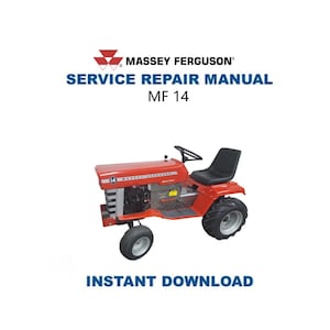 Massey Ferguson MF 14 Service Manual | Immediate Download