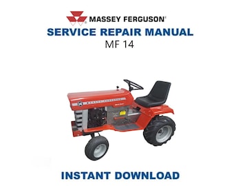 Massey Ferguson MF14 Tractor Service Manual | Repair Guide | Instant Digital Download | PDF