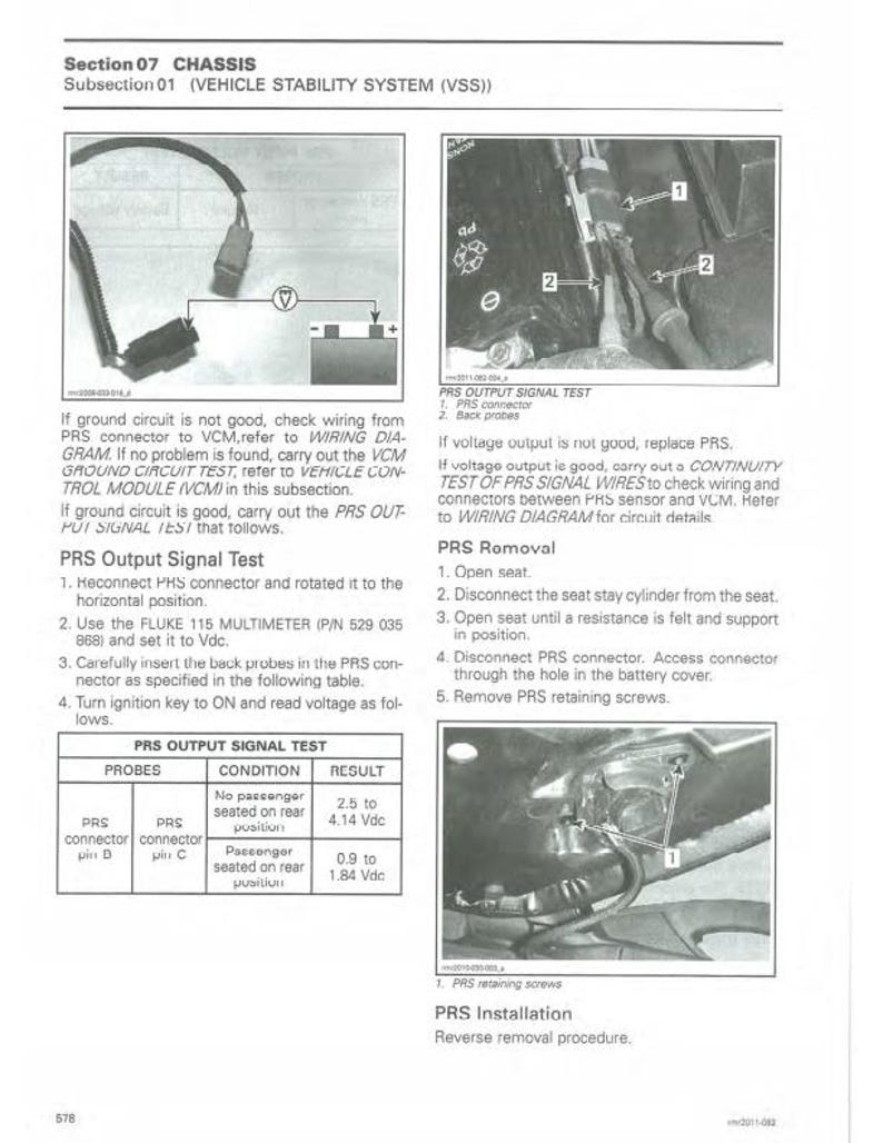 Manual de servicio del Can Am Spyder RT RTS / Guía de reparación del Canam Roadster 2010-2012 / Descarga digital instantánea / PDF imagen 8