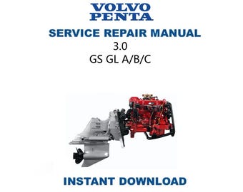 Volvo Penta 3.0 Service Manual | GS GL A/B/C Engine Repair Guide | Instant Digital Download | PDF