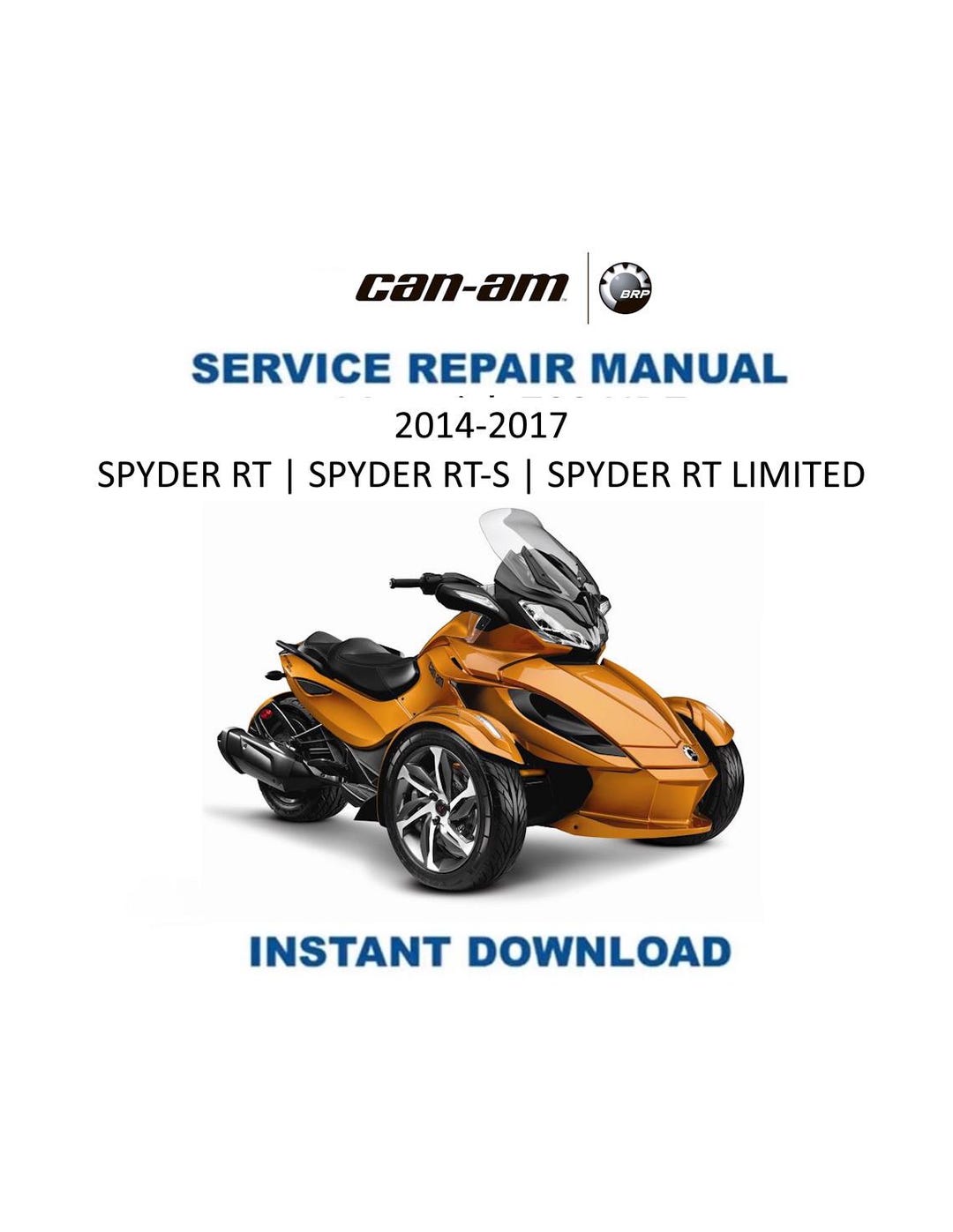 Can Am Spyder RT RT-S Service Manual | 2014-2017 Motorcycle Repair