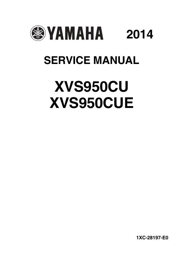 Yamaha Bolt 950 Service Manual | 2014-2017 XVS950C Motorcycle