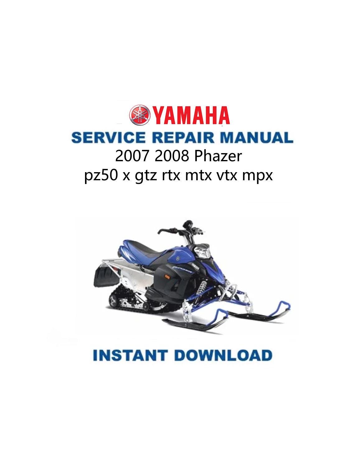 Yamaha Phazer Service Manual | 2007-2008 Snowmobile Repair Guide