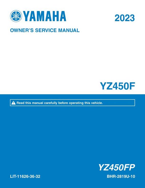 Yamaha YZ450FP Service Manual | 2023-2025 Motorcycle Repair Guide