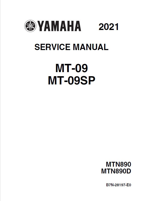 2021-2022 Yamaha MT-09 MT-09 SP (MTN890) Service, Owner's