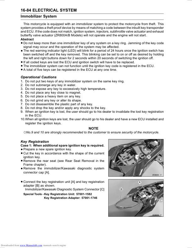 2012-2016 Kawasaki Z 800 Service Manual | Motorcycle Repair Guide