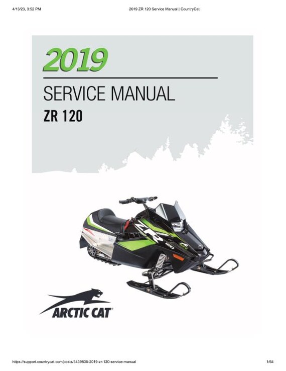 2019-2024 Arctic ZR120 Kitty Cat Service Manual | Snowmobile