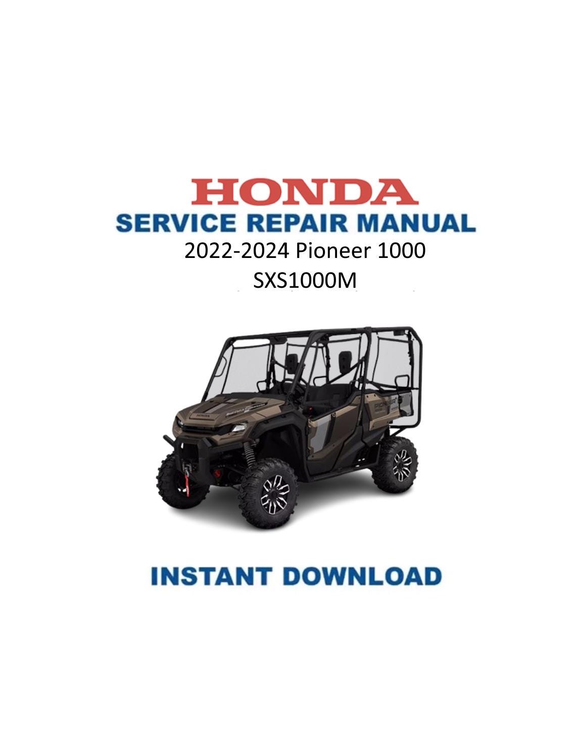 Honda Pioneer SXS1000 Service Manual | 2022–2024 UTV Repair Guide