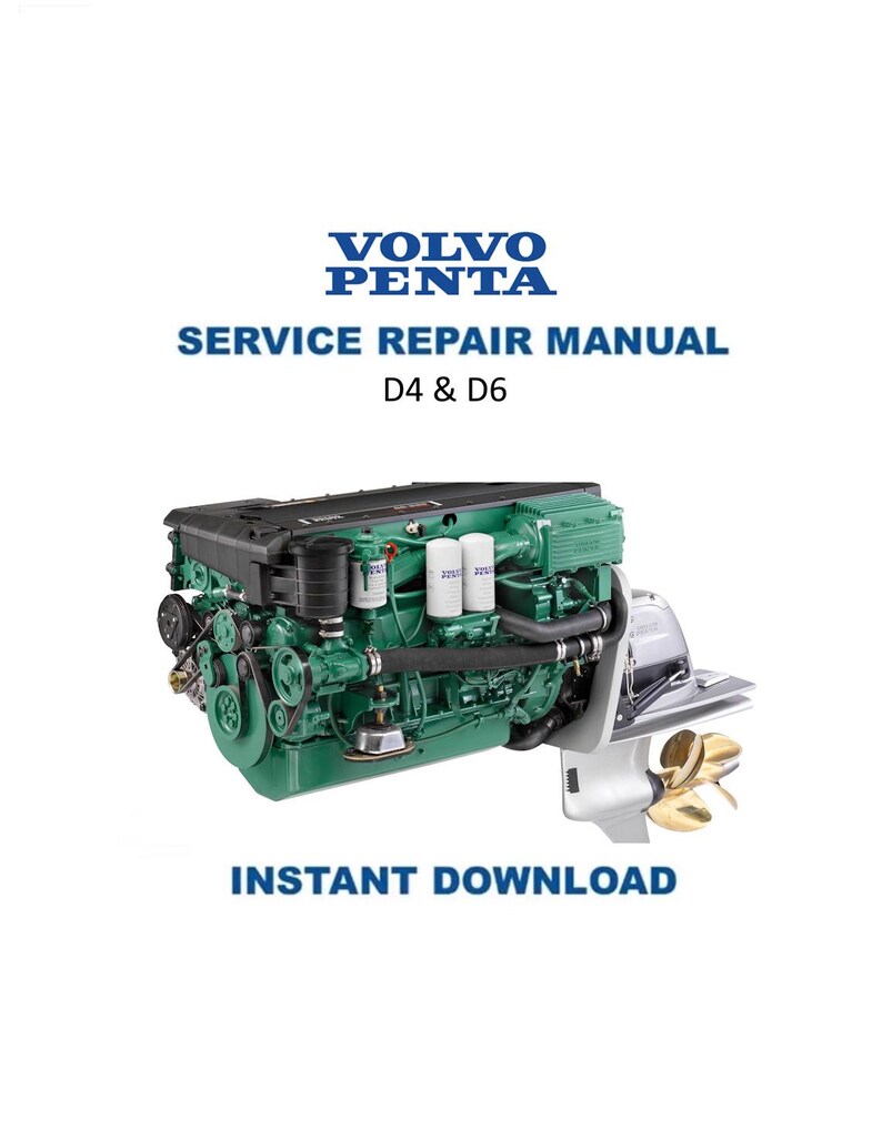 Volvo Penta D4 D6 Diesel Engine Service Repair Manual | Instant Digital ...