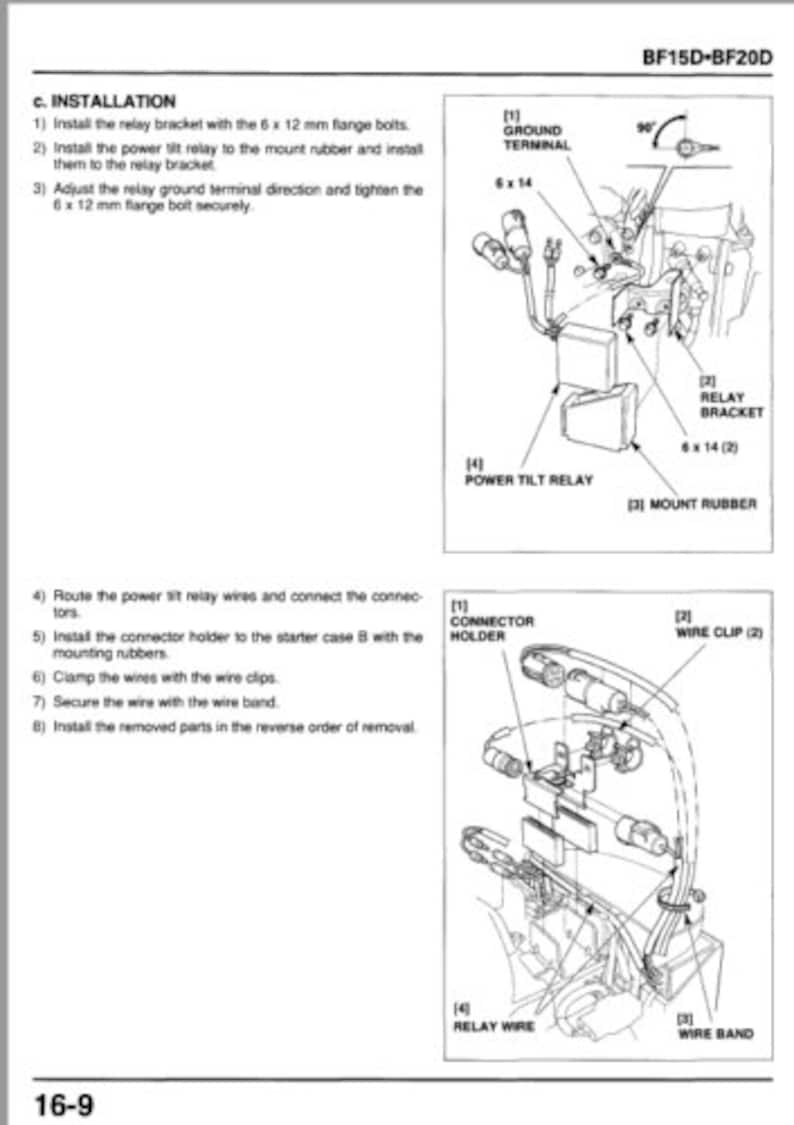 Honda BF5A BF50 Outboard Service Manual Immediate Download Etsy Canada