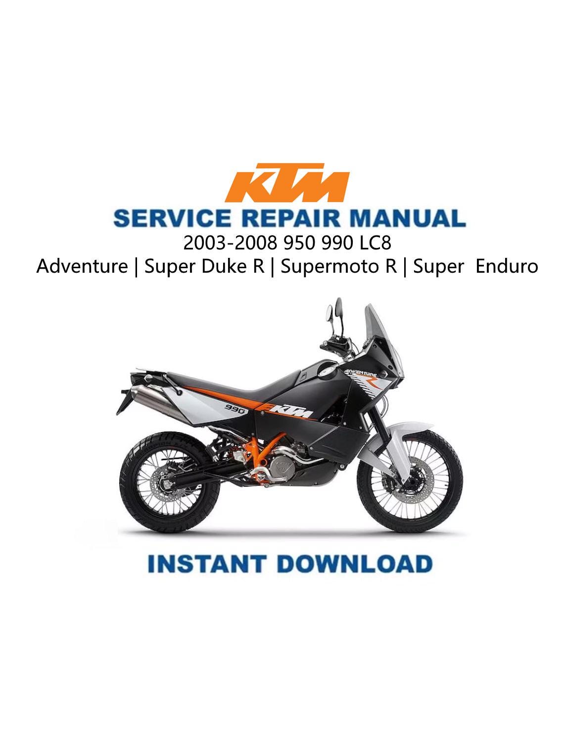 KTM 950 990 LC8 Engine Service Manual | 2003-2008 Motorcycle