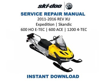 Manual de servicio de la Skidoo REV XU 600 1200 (2011-2016) / Guía de reparación de la Ski-Doo Skandic Expedition / Descarga digital instantánea / PDF