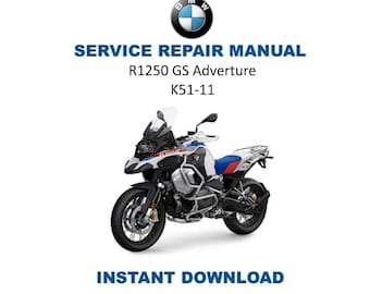 BMW R1250 GS Adventure K51 Service Manual | 2019-2024 Motorcycle Repair Guide | Instant Digital Download | PDF