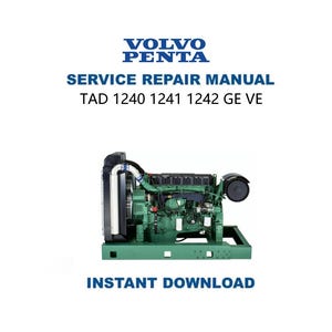 Volvo Penta TAD1240-1242 Service Manual | TAD 1240 1241 1242 GE VE ENgine Repair Guide | Instant Digital Download | Pdf