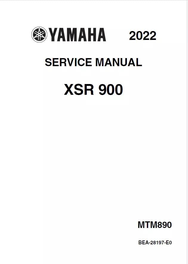 YAMAHA MTM890 サービスマニュアル (XSR900 '22) 海外ブランドアウトレット通 Service XSR900 Yamaha '22) (XSR900