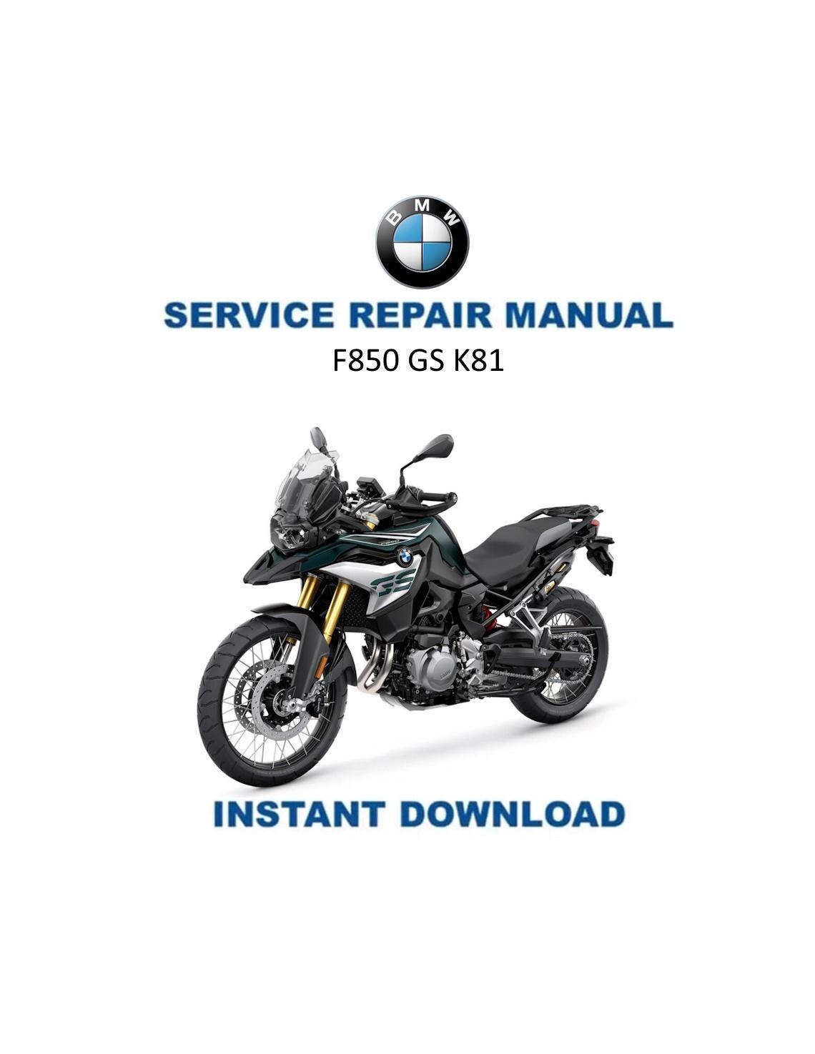 BMW F850 GS K81 Service Manual | 2019-2024 Motorcycle Repair Guide