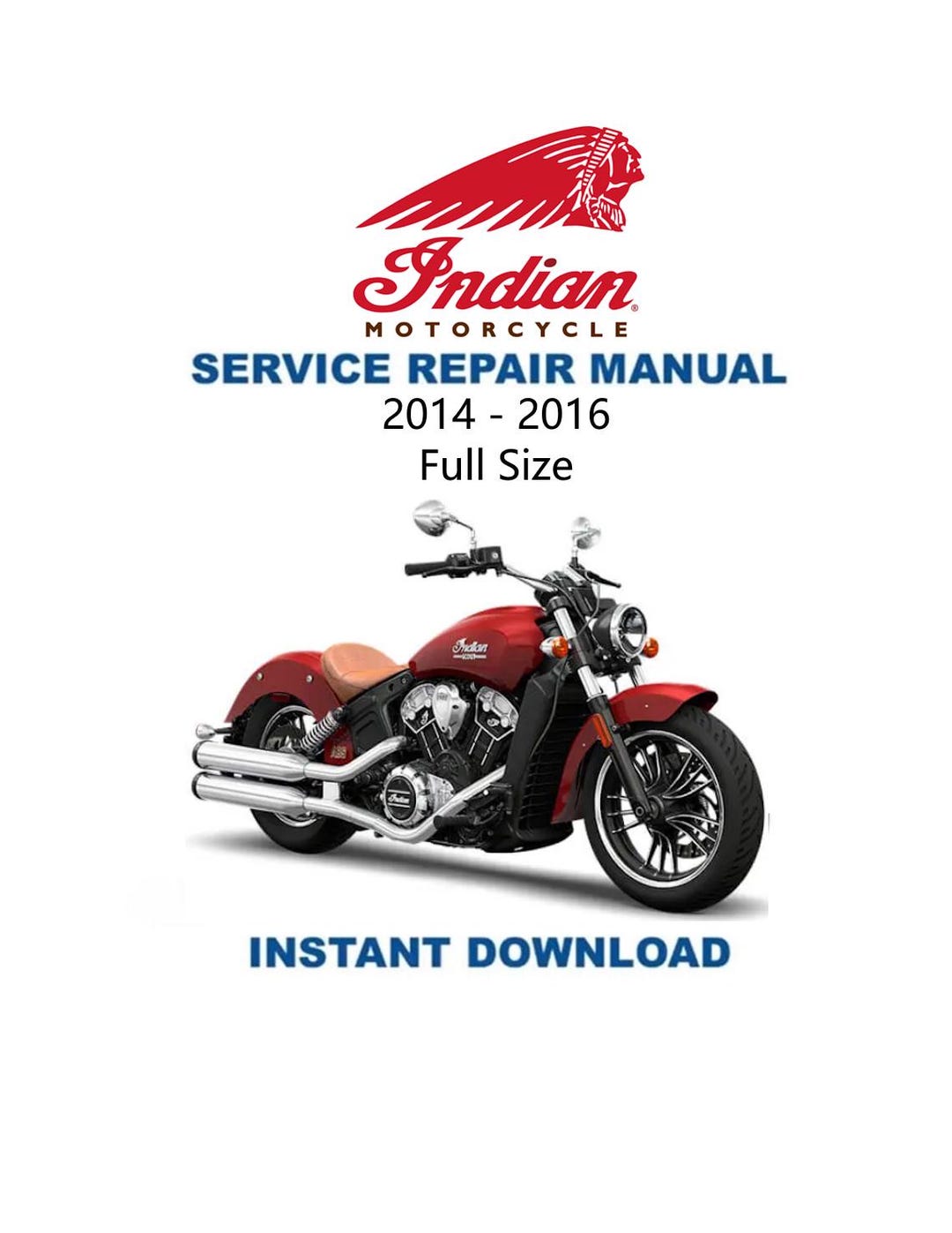 Indian Full Size Classic Vintage Chieftain Service Manual | 2014
