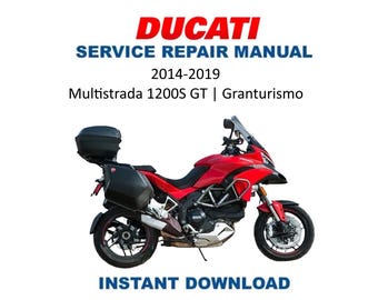 Manual de servicio de la Ducati Multistrada 1200S GT Granturismo / Guía de reparación de motocicletas 2014-2019 / Descarga digital instantánea / PDF