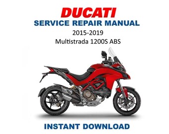 Manual de servicio de la Ducati Multistrada 1200S ABS / Guía de reparación de motocicletas 2015-2019 / Descarga digital instantánea / PDF