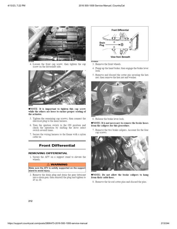 2016 Arctic Cat Alterra 500 700 1000 Service Manual | ATV Repair