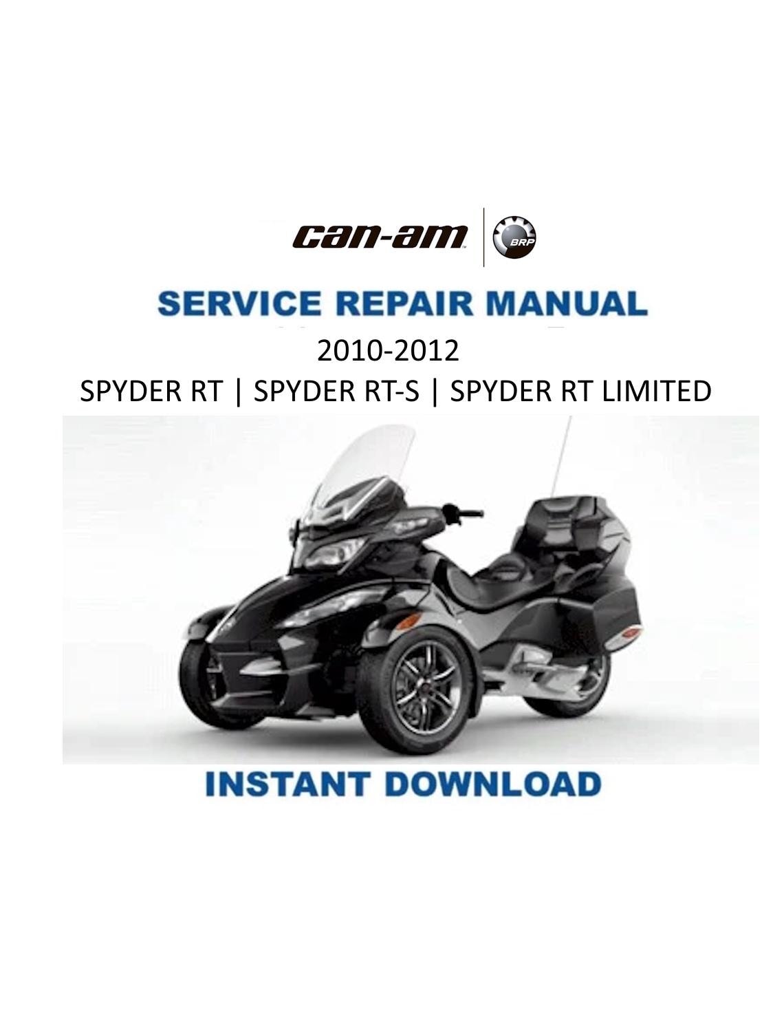 Can Am Spyder RT RTS Service Manual | 2010-2012 Canam Roadster