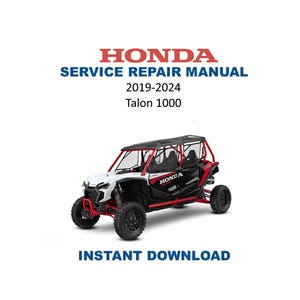 2019-2024 Honda Talon 1000 Service Repair Manual | UTV Side by Side | Digital Download | PDF