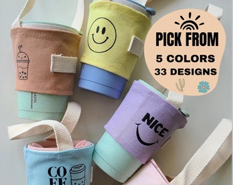 Cup holder, Coffee Cup Holder, Boba Tea, Travel Gift for her, Nurse Gift, coworker gift, Funny gifts, Mom Gift, Mother&#39;s Day Gift, Drink Set
