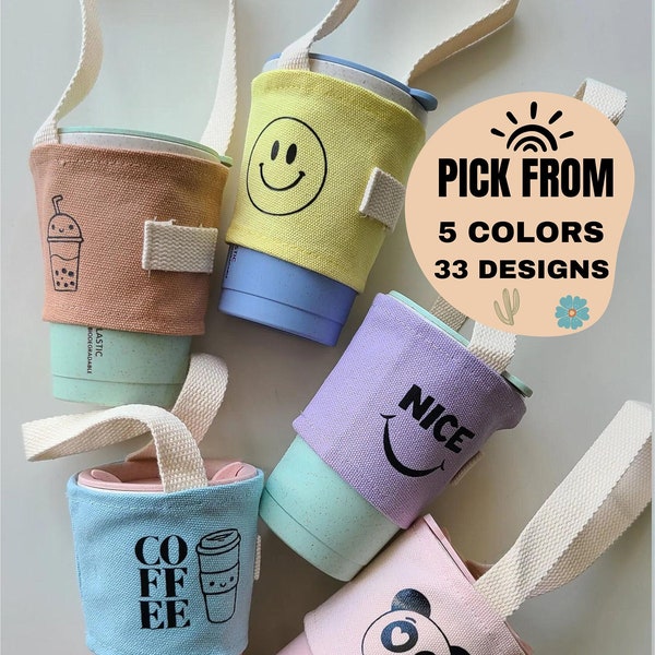 Cup holder, Coffee Cup Holder, Boba Tea, Travel Gift for her, Nurse Gift, coworker gift, Funny gifts, Mom Gift, Mother's Day Gift, Drink Set