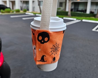 Halloween Cup Holders, Coffee Cup Sleeve, Boba Cup Holder, Drink Carrier, Coffee Caddy, Spooky Gift Idea, Mother's Day Gift, Funny Gift