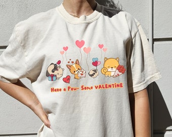 Dog Valentine Shirt, Women Valentine Shirt, Dog Lover Shirt, Pow-some Valentine Day Tee, Valentine Gift for Her, Animal Shirt, Funny Shirt