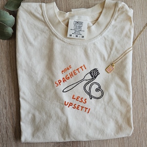 Humor Spaghetti Lover Shirt, Embroidery Tee, Chef Gift, Italian mama Shirt