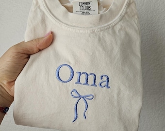 Embroidery Custom Oma Shirt, Personalized Tee , Grandma to be, Gift for Grandmom, Pregnancy announcement, Grandparent gift idea, Birthday
