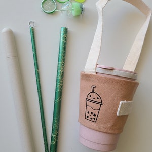 Boba Gifts, Boba Gift Box, Cup Holder, Boba Keychain, Boba Metal Straw, Eco Gift, Coworker gift, Teacher Gift, Mother's Day Gift, Boba Love image 8