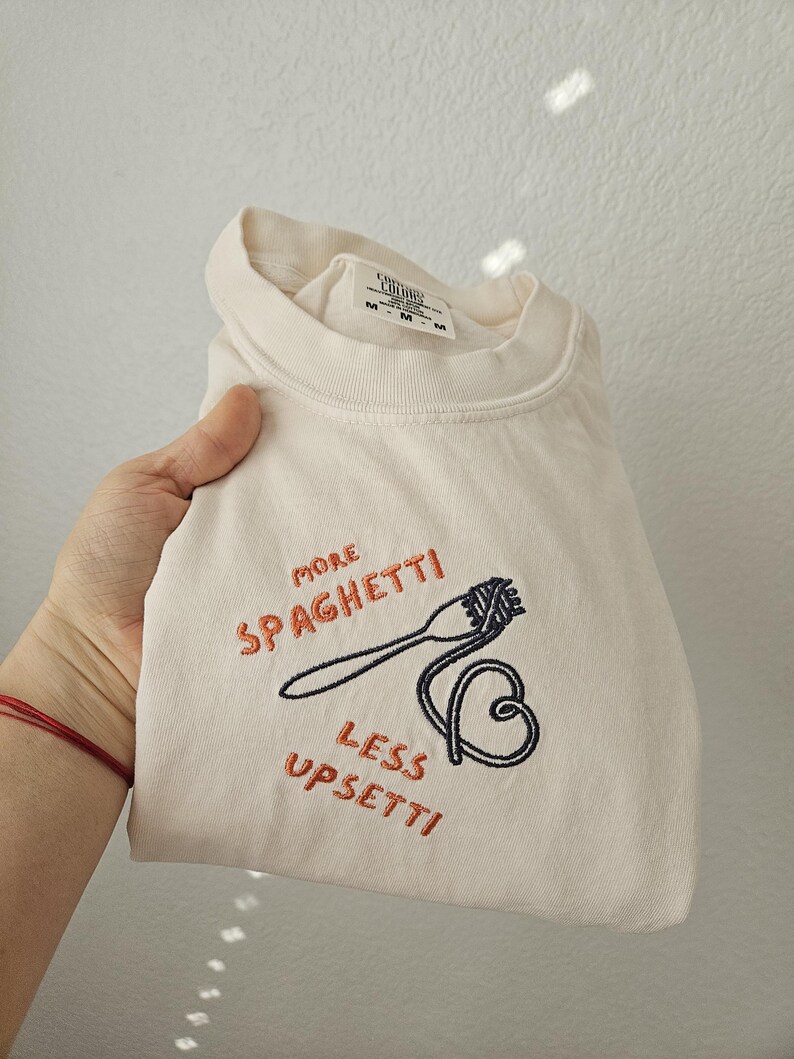 Mom Spaghetti Shirt, Embroidery Pasta shirt, Funny Silly T-shirt, Cooking Lover Shirt, Italian Mama Shirt, Chef Gift, Humor Grandma Shirt, image 12