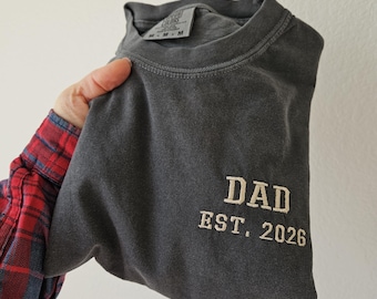 Camisa bordada para papá (2026), color cómodo, regalo para papá, regalo para esposo, unisex, regalo para papá primerizo, regalo para el Día del Padre.