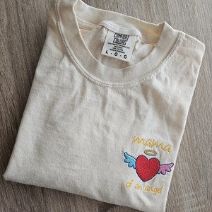 Camiseta bordada Mamá de un ángel, Camiseta Comfort Color, Camiseta para la pérdida del embarazo, Camiseta para la pérdida del bebé, Regalo para ella, Madre en duelo, Pérdida de un hijo, Duelo imagen 10