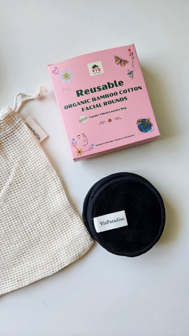 Reusable Makeup Remover Pads, Cotton facial rounds, Eco gift, Gift for her, Zero Waste, Christmas gift, Sustainable gift, Mother's Day Gift image 2