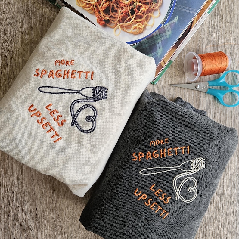Spaghetti Lover shirt, Embroidery Tee, Culinary Shirt